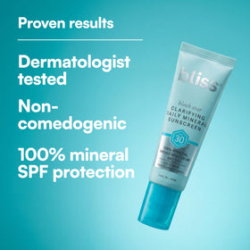 Bliss Block Star Clarifying Mineral Sunscreen SPF 30 application on skin