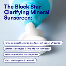 Bliss Block Star Clarifying Mineral Sunscreen SPF 30 side view