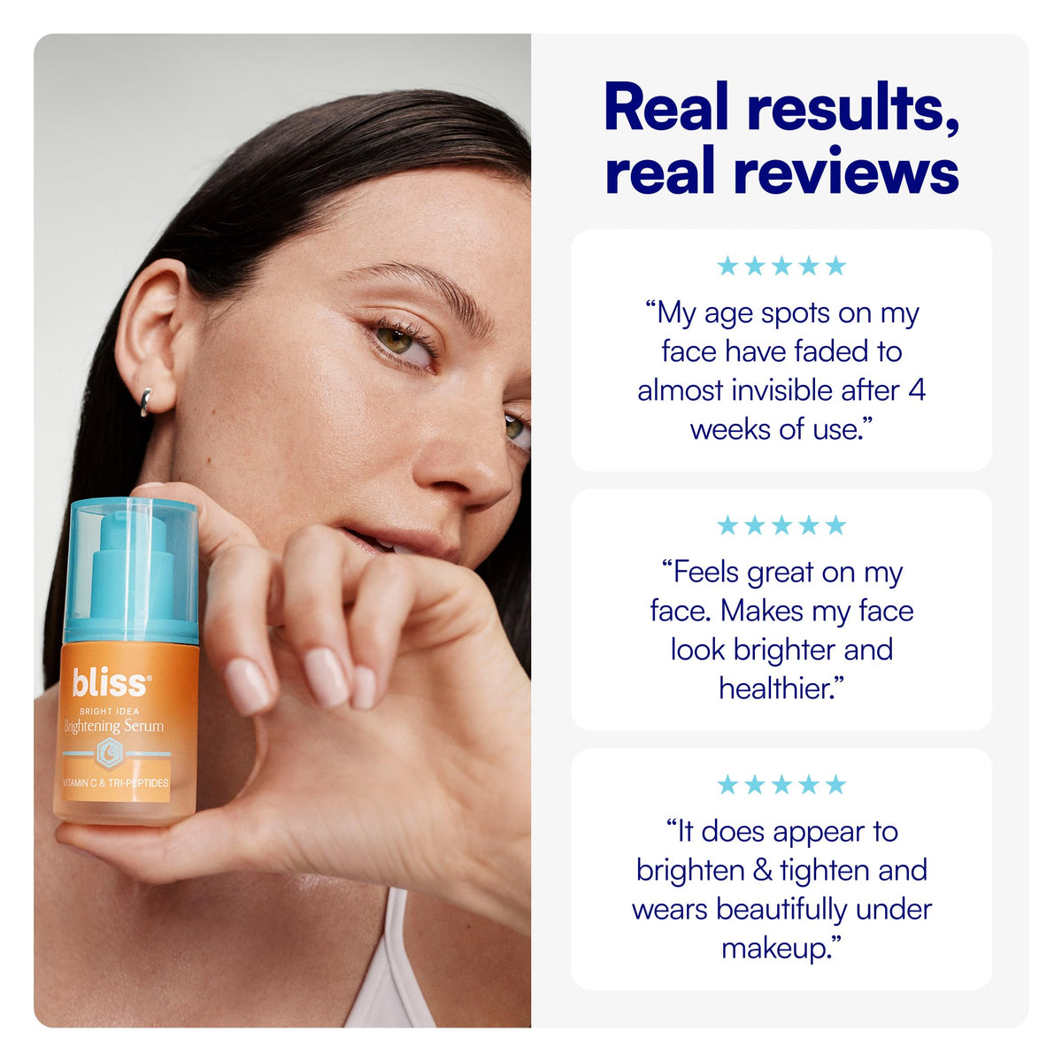 Bliss Bright Idea Vitamin C Brightening Face Serum texture on hand
