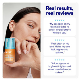 Bliss Bright Idea Vitamin C Brightening Face Serum texture on hand