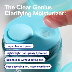 Bliss Clear Genius Gel Moisturizer application on skin