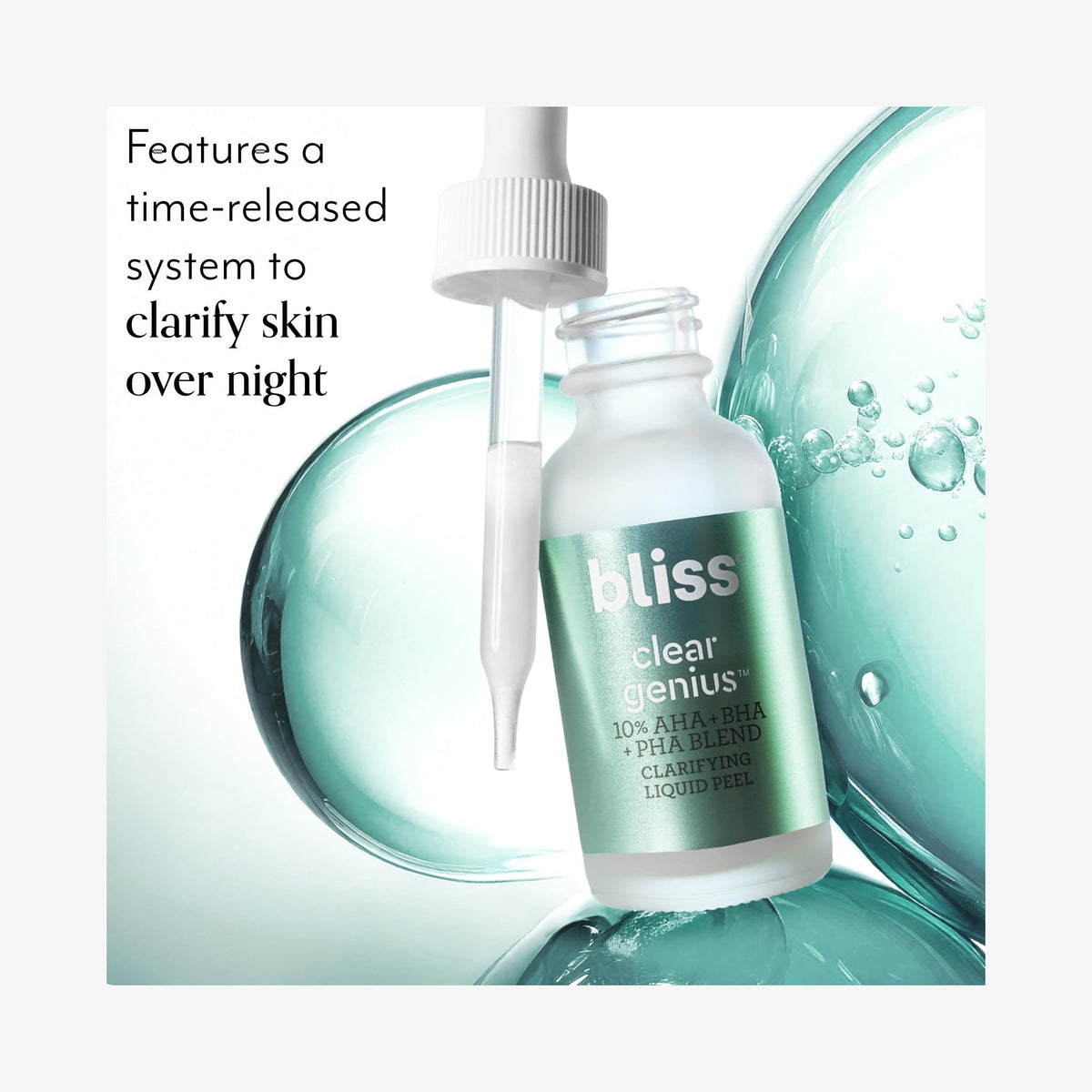 Bliss Clear Genius Peel application on skin