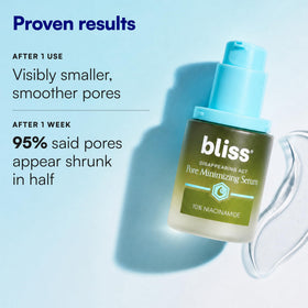 Bliss Disappearing Act Niacinamide Pore Serum bottle with cap