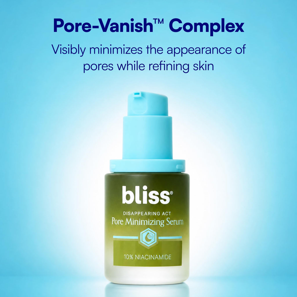 Bliss Disappearing Act Niacinamide Pore Serum packaging details