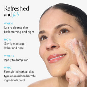 Bliss Fab Foaming 2-in-1 Cleanser and Exfoliator lathering on hands