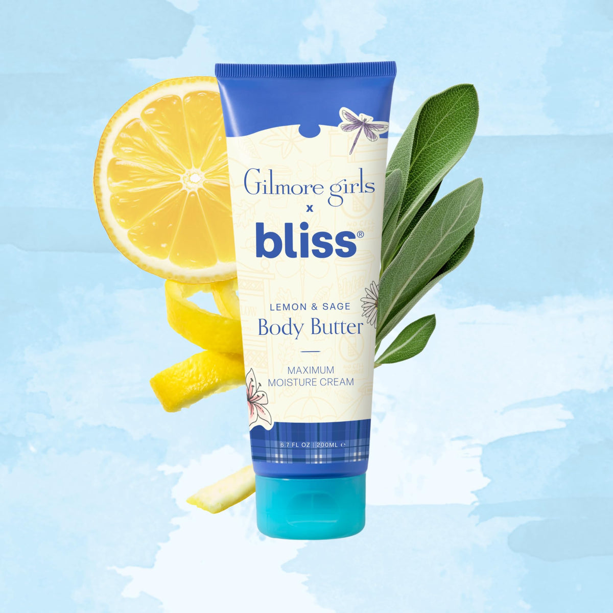 Bliss Gilmore Girls Lemon & Sage Body Butter with fresh lemons