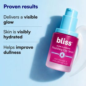 Bliss Glow and Hydrate Serum dropper close-up