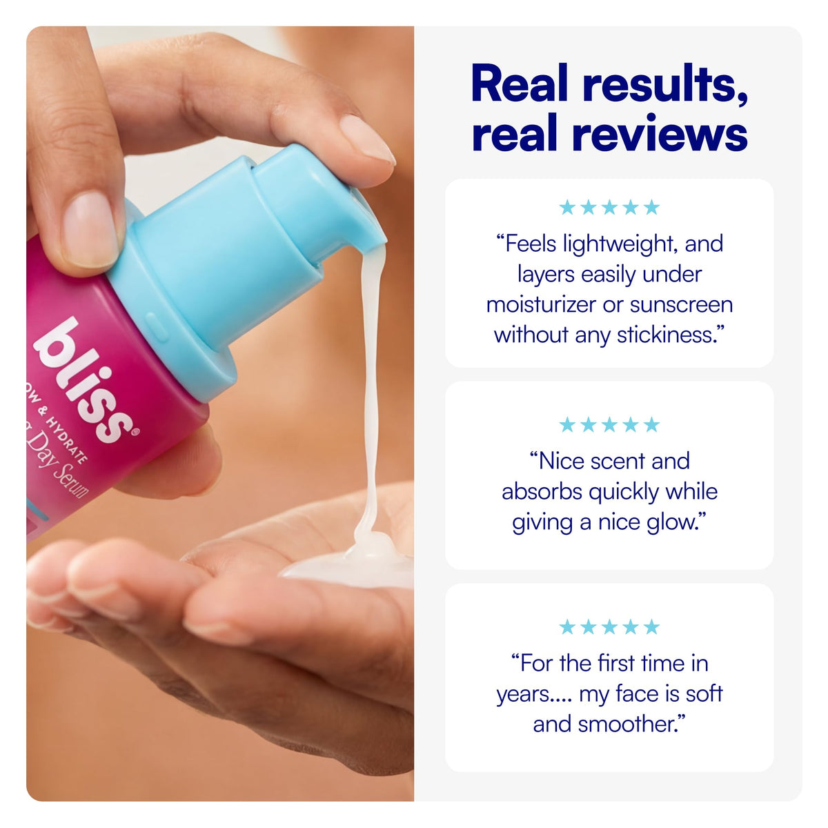 Bliss Glow and Hydrate Serum with fresh flowers