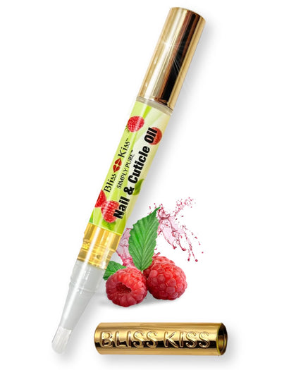 Bliss Kiss Juicy Raspberry Nail Oil Cuticle Pen front view