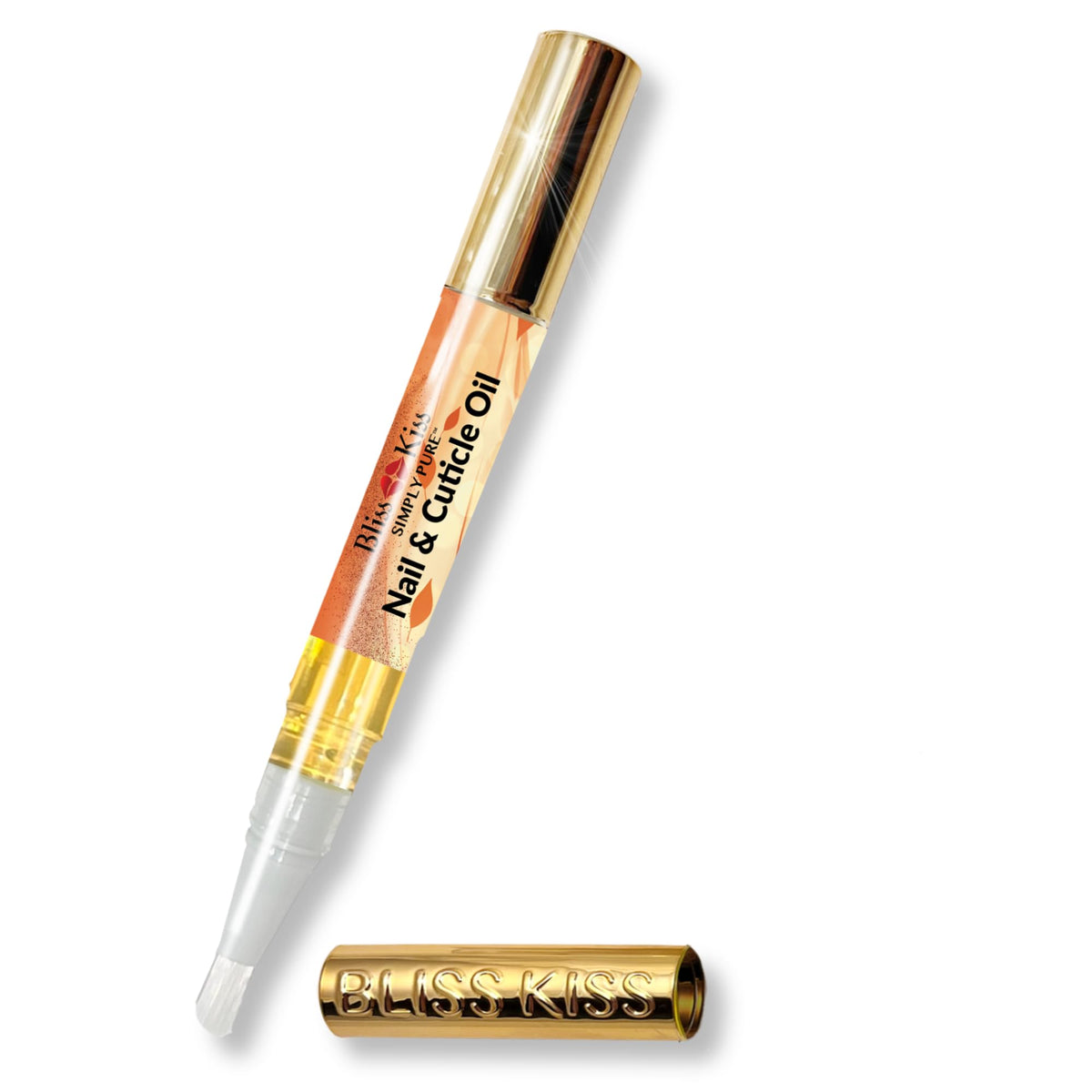 Bliss Kiss Nail Oil Cuticle Pen front view with pumpkin spice latte fragrance