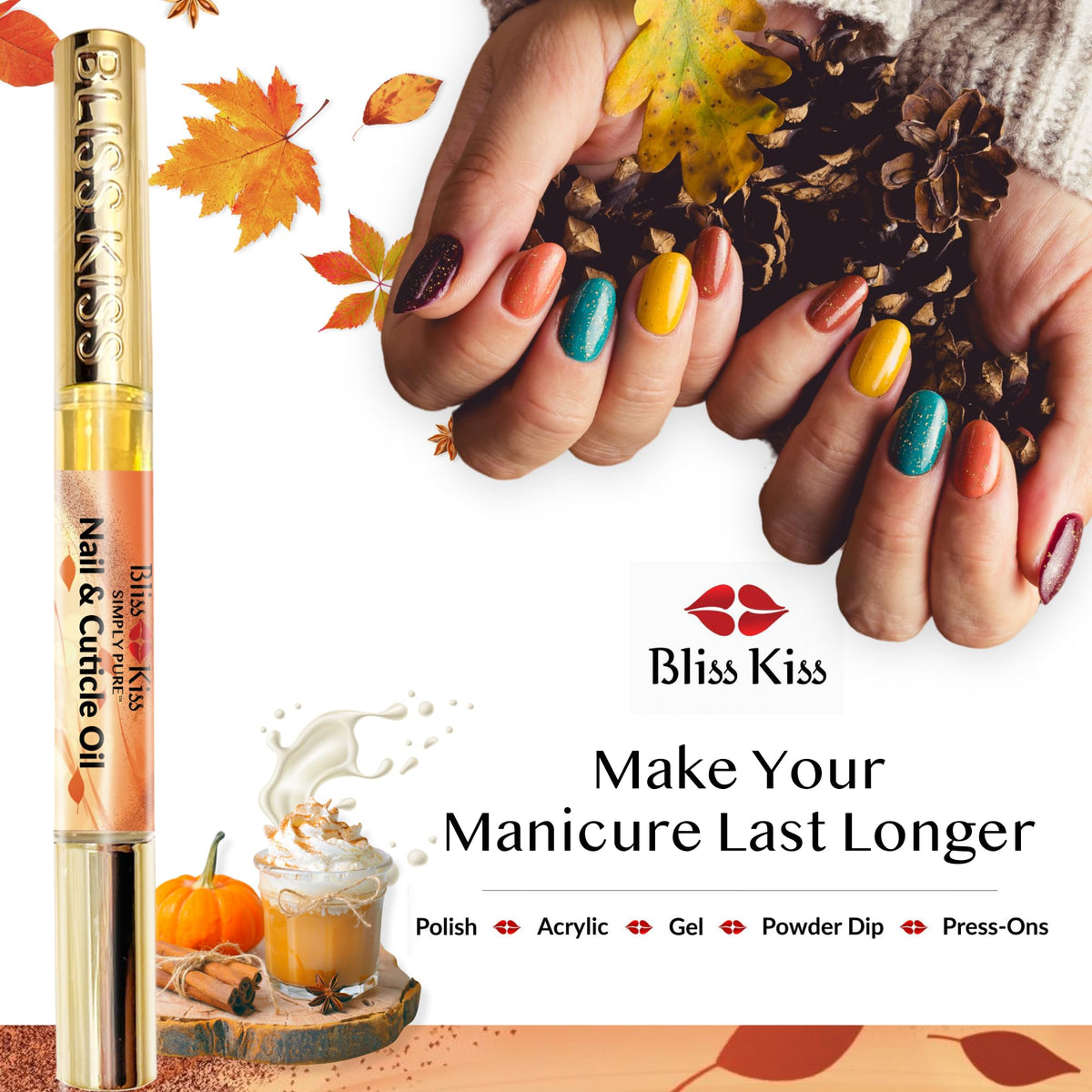 Bliss Kiss Nail Oil Cuticle Pen in a handbag for travel