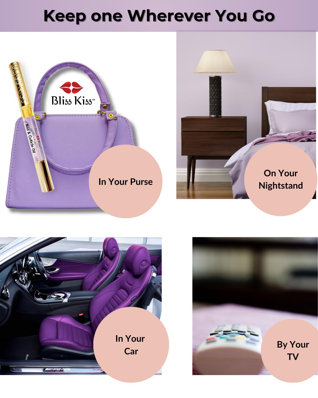 Bliss Kiss Nail Oil Cuticle Pen Lavender Vanilla in hand
