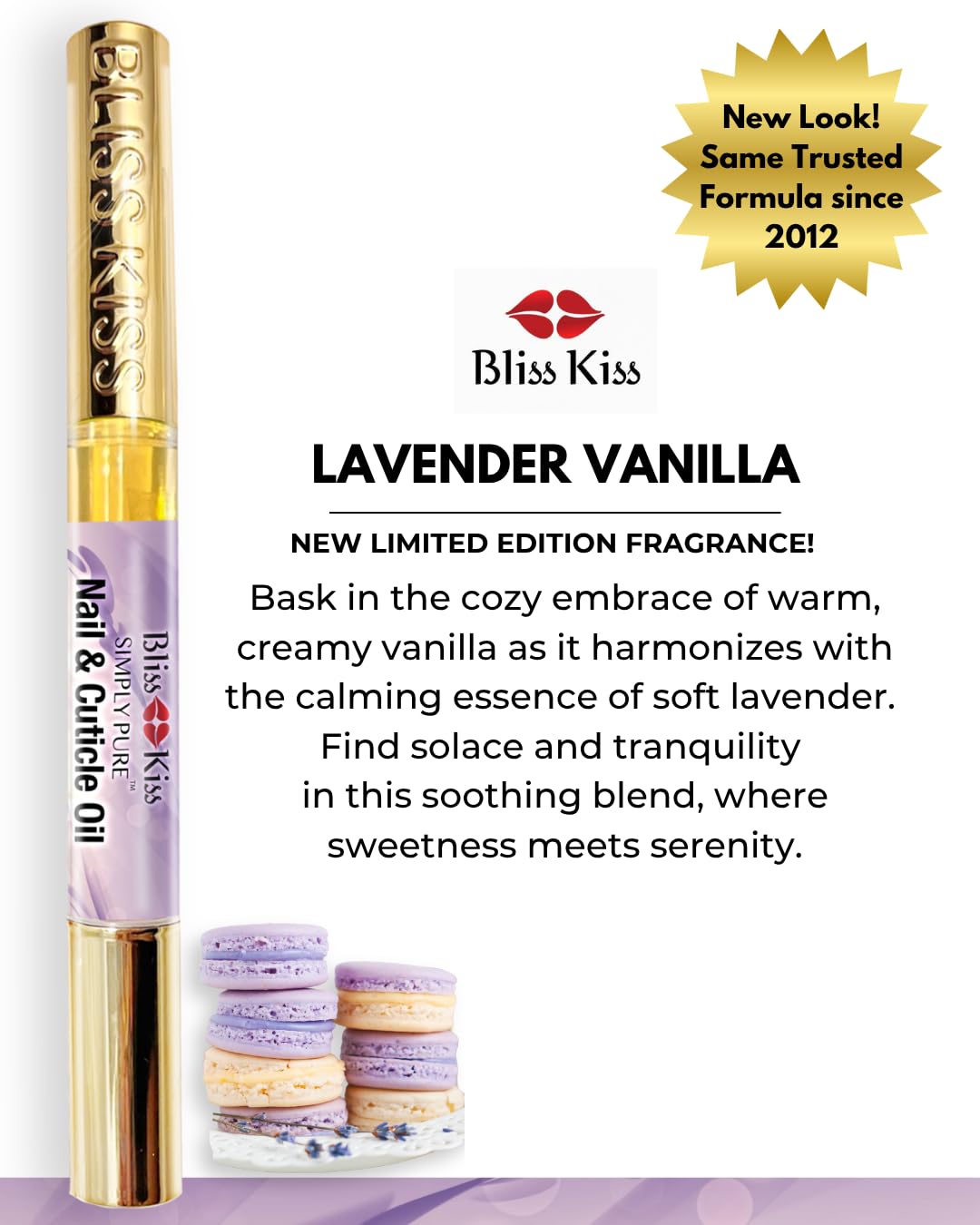 Bliss Kiss Nail Oil Cuticle Pen Lavender Vanilla packaging