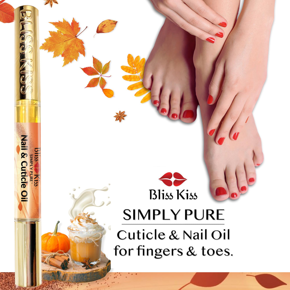 Bliss Kiss Nail Oil Cuticle Pen with jojoba oil ingredients listed