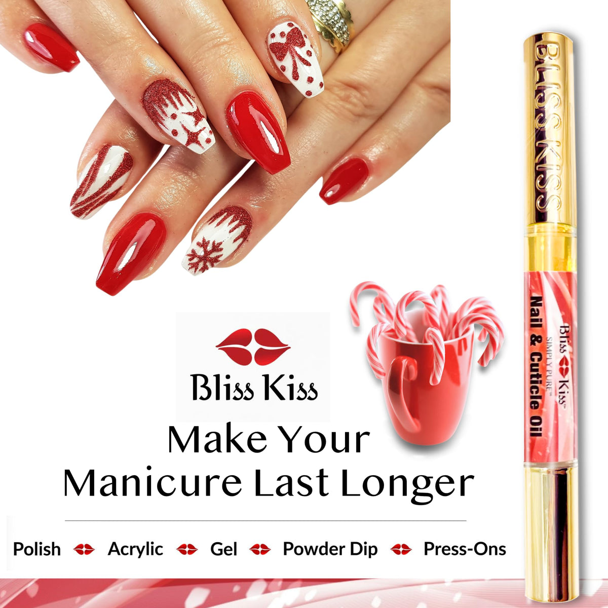 Bliss Kiss Simply Pure Cuticle Oil Pen with a close-up on the applicator