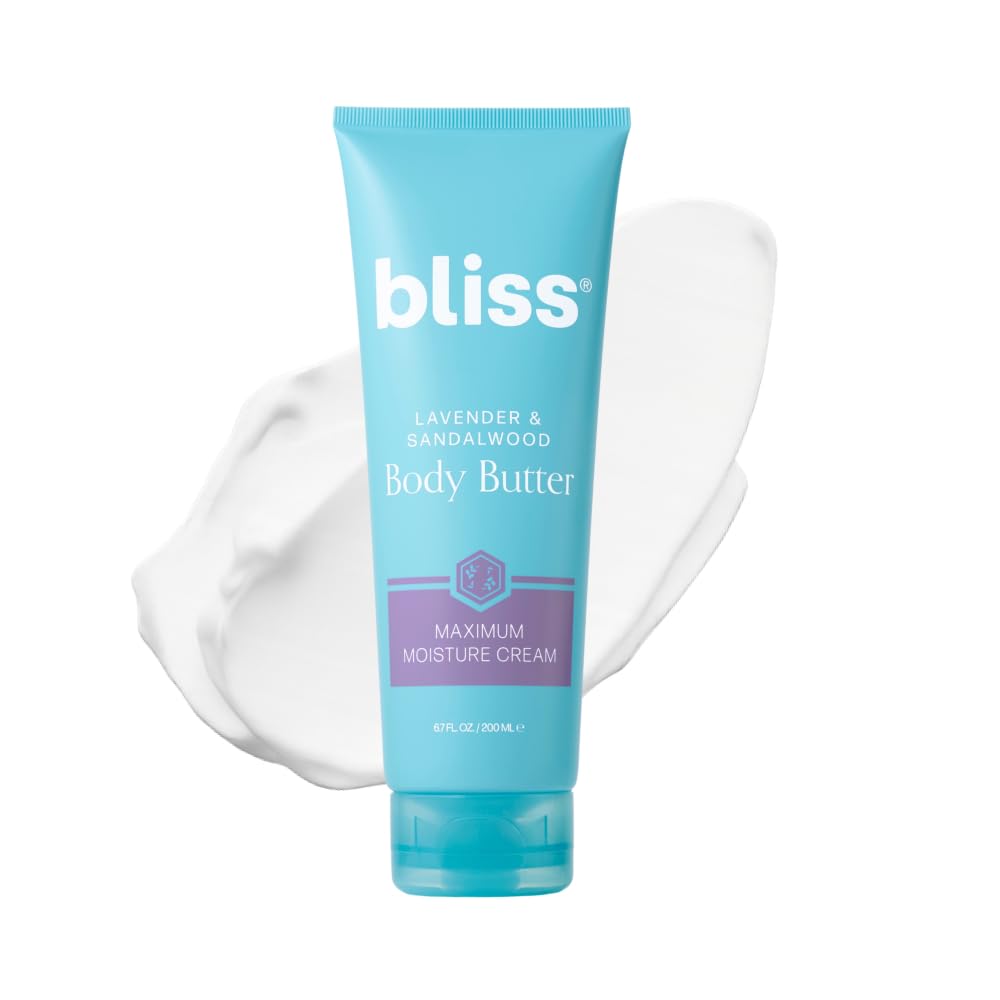 Bliss Lavender and Sandalwood Body Butter front view with packaging