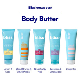 Bliss Lemon and Sage Body Butter 6.7 Fl Oz with ingredients