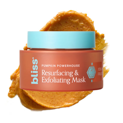 Bliss Pumpkin Powerhouse Resurfacing Face Mask front view with packaging