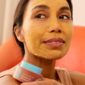 Bliss Pumpkin Powerhouse Resurfacing Face Mask with a brush for application