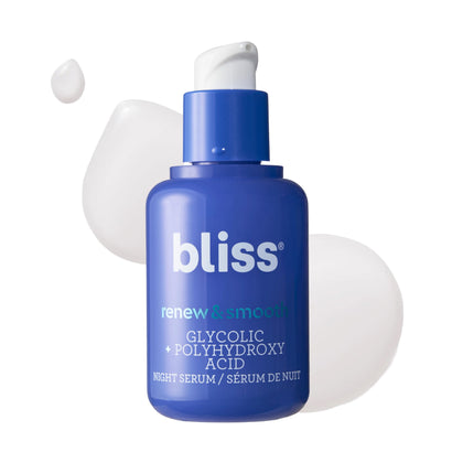 Bliss Renew & Smooth Glycolic Acid Night Serum front view