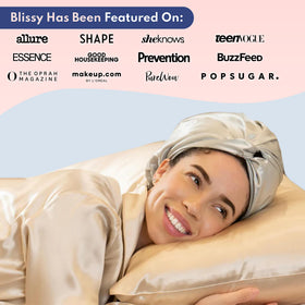 BLISSY Silk Bonnet for Sleeping close-up of mulberry silk