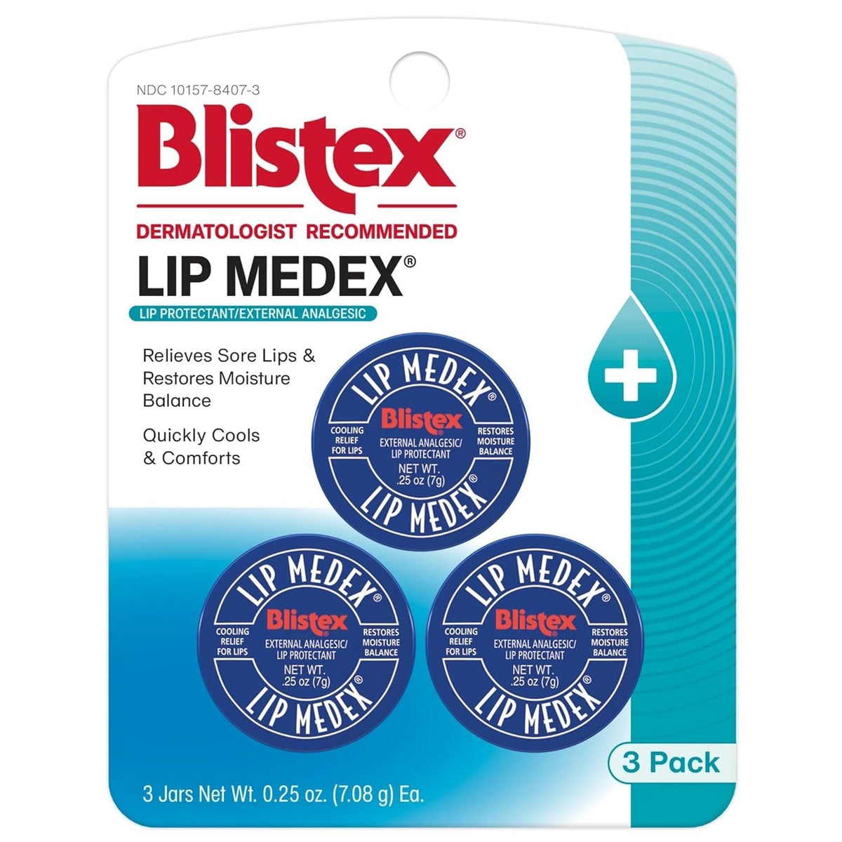 Blistex Lip Medex Medicated Lip Balm 3 Count packaging front view