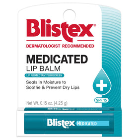 Blistex Medicated Lip Balm SPF 15 front view packaging