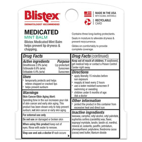 Blistex Medicated Mint Lip Balm 0.15 Oz packaging