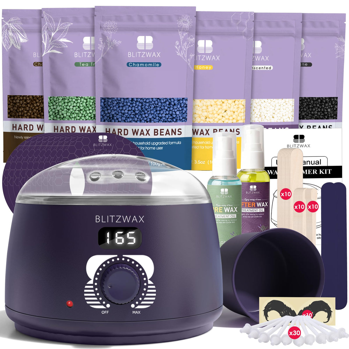 BLITZWAX Brazilian and Bikini Waxing Kit for Men front view