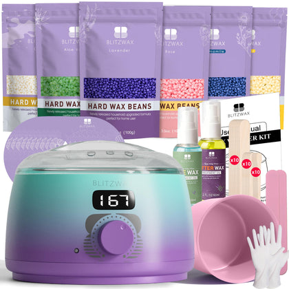BLITZWAX Brazilian Bikini Waxing Kit front view with vibrant design