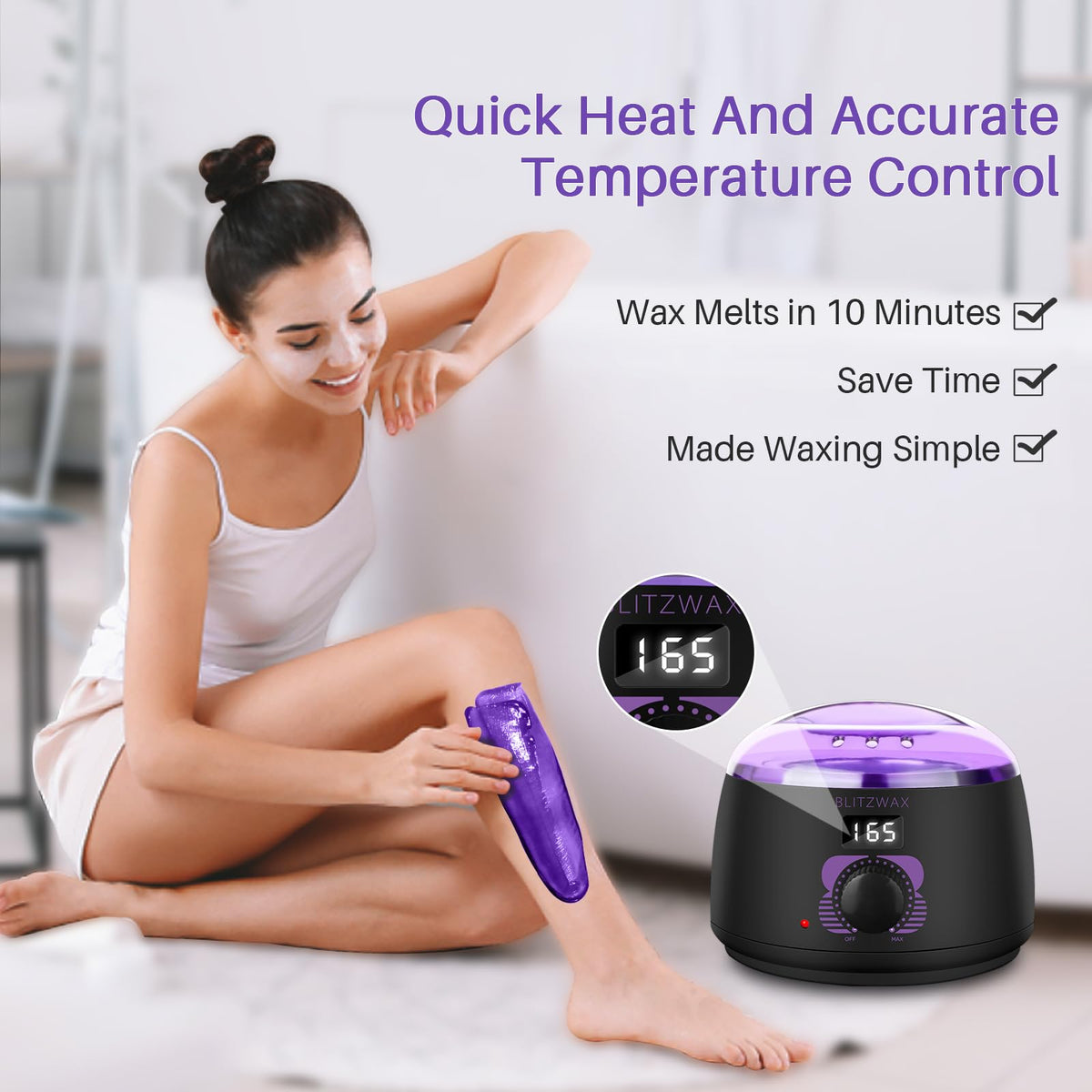 BLITZWAX wax warmer with LED display and wax beads