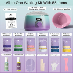 BLITZWAX waxing kit displayed on a bathroom countertop