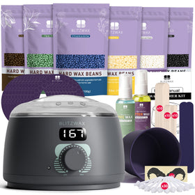 BLITZWAX Waxing Kit for Men front view with hard wax warmer