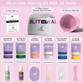 BLITZWAX Waxing Kit with Aloe Vera wax beads