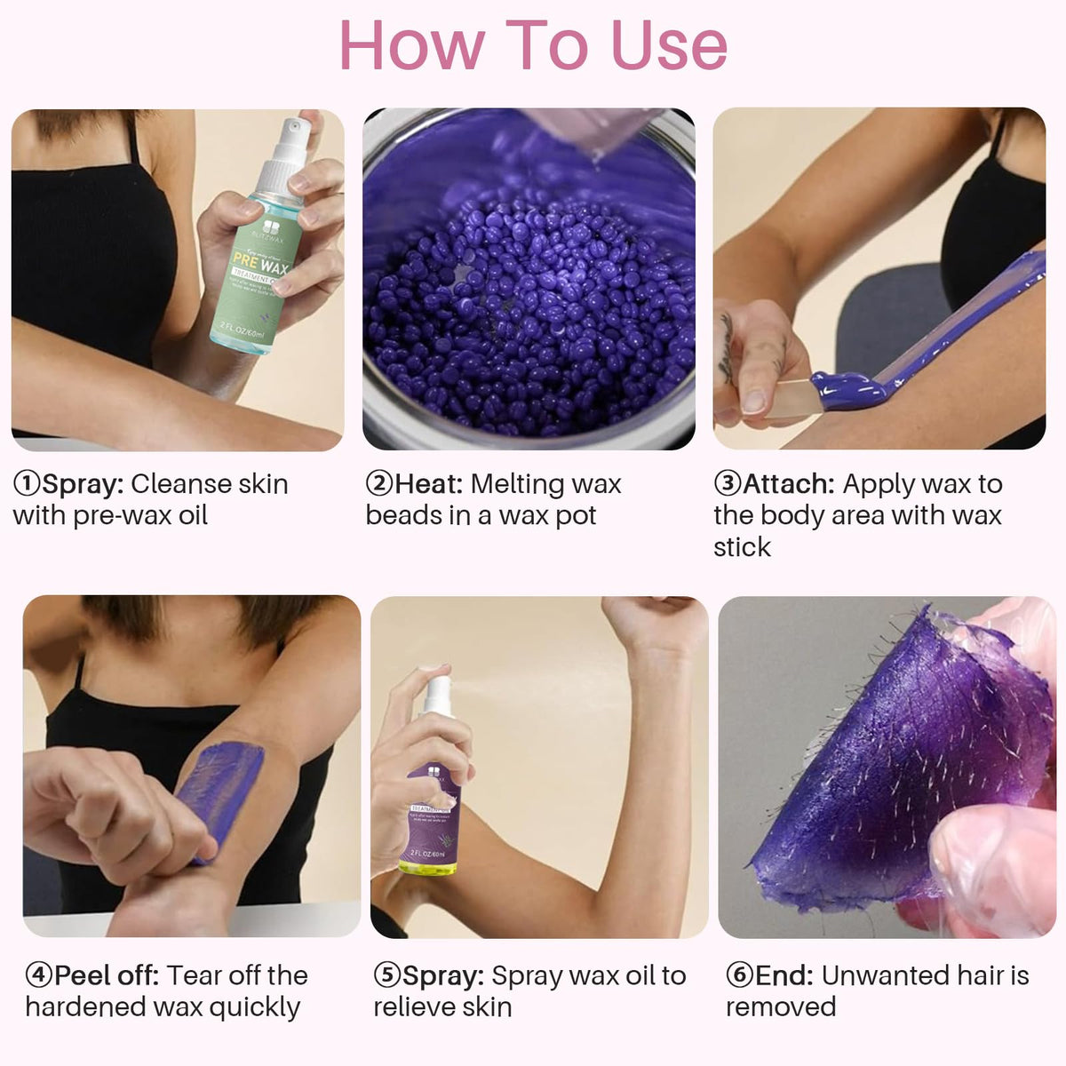 BLITZWAX Waxing Kit with Lavender wax beads