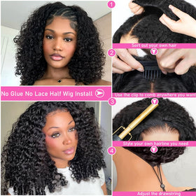 Blomas Burmese Curly Half Wig 20 inch styled in a ponytail