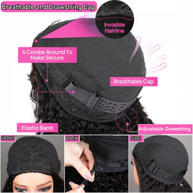 Blomas Burmese Curly Half Wig 20 inch worn by a model