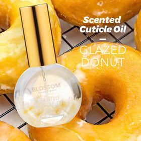 Blossom Cuticle Oil 0.5 fl. oz with Glazed Donut scent packaging