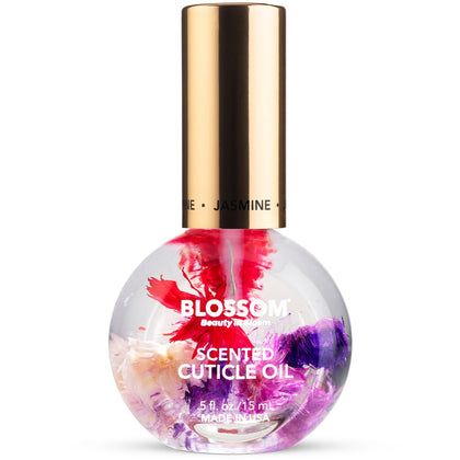Blossom Cuticle Oil 0.5 fl. oz with jasmine scent and real flowers