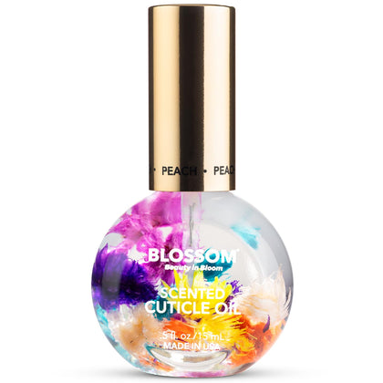 Blossom Cuticle Oil 0.5 fl. oz with real flowers front view