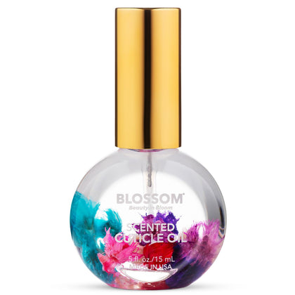 Blossom Cuticle Oil 0.5 fl. oz with real flowers front view