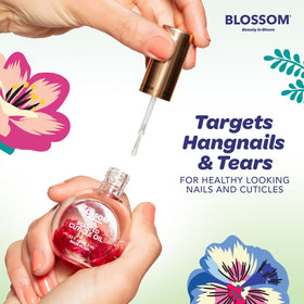 Blossom Cuticle Oil 0.92 fl. oz in use on nails