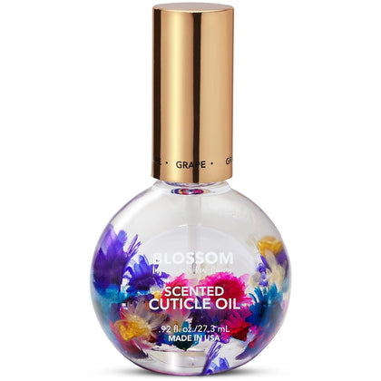 Blossom Cuticle Oil 0.92 fl. oz with real flowers and grape scent front view