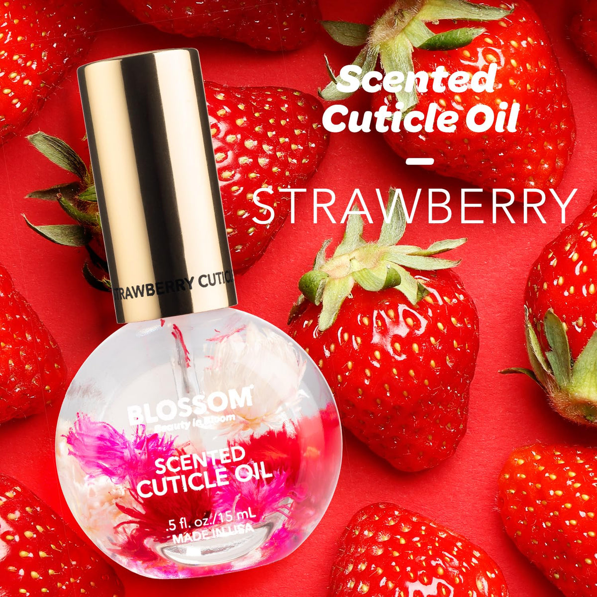 Blossom Cuticle Oil bottle with floral design