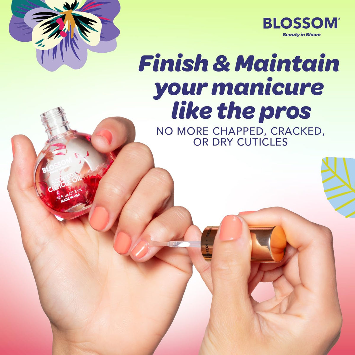 Blossom Cuticle Oil Cherry Scent lifestyle use on nails