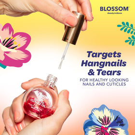 Blossom Cuticle Oil displayed with other beauty products