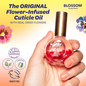 Blossom Cuticle Oil in lavender scent with flowers