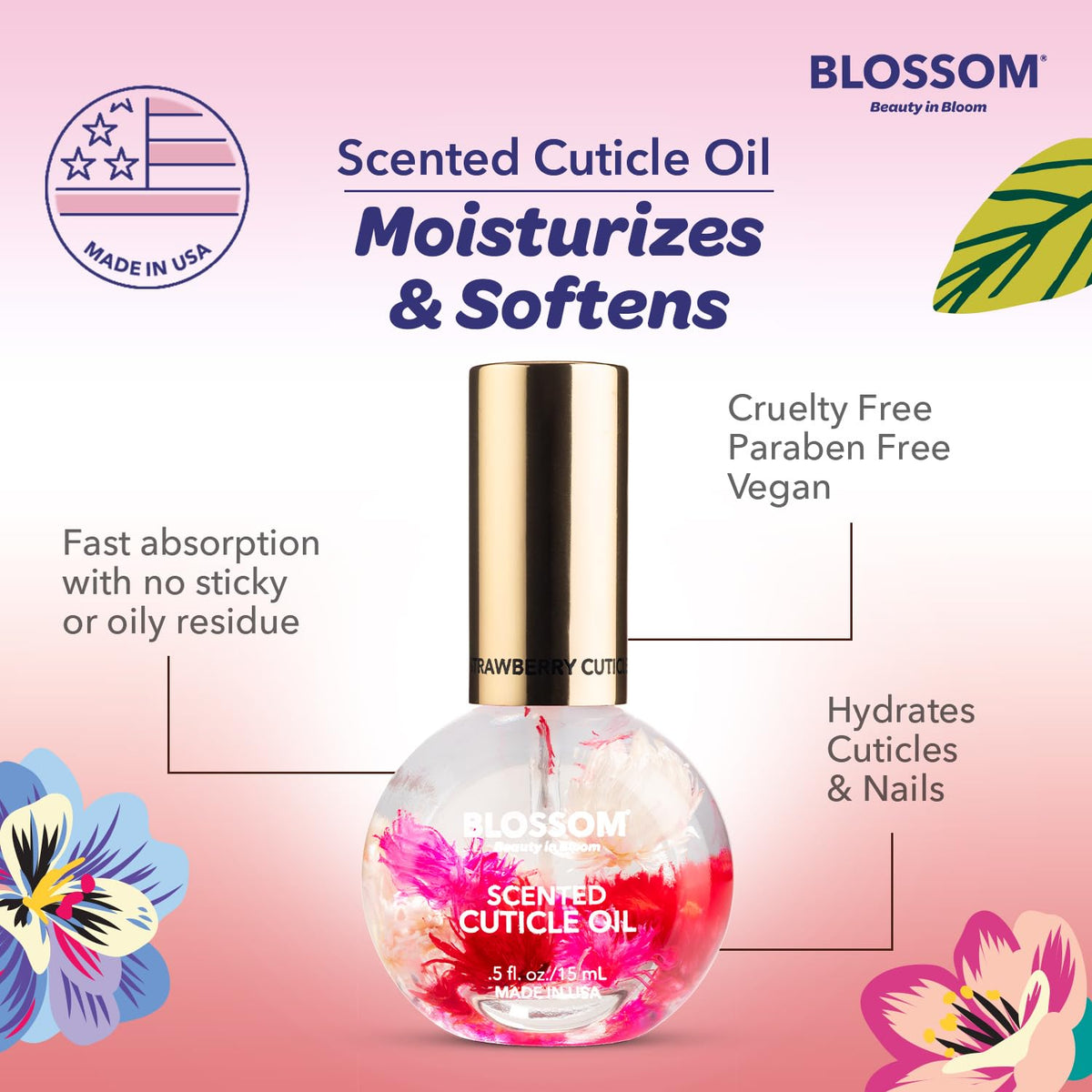 Blossom Cuticle Oil packaging details