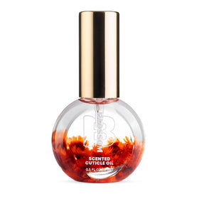 Blossom Cuticle Oil Pumpkin Spice Latte front view with real flowers