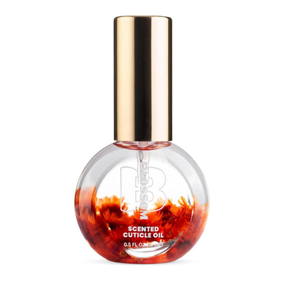 Blossom Cuticle Oil Pumpkin Spice Latte front view with real flowers